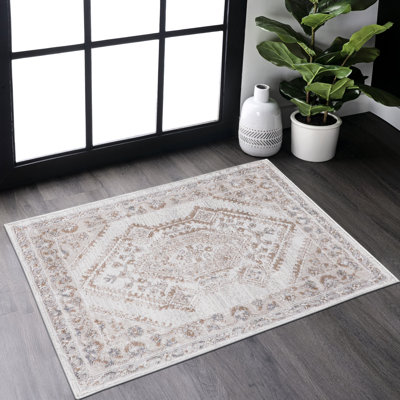 Le tissage et le tapis 2X3, crème, ne perdent pas ses poils et ajoutent de l'attrait à divers endroits, comme le salon, la chambre à coucher, le bureau, la maison, le crème, le teint et rehausse l'apparence.