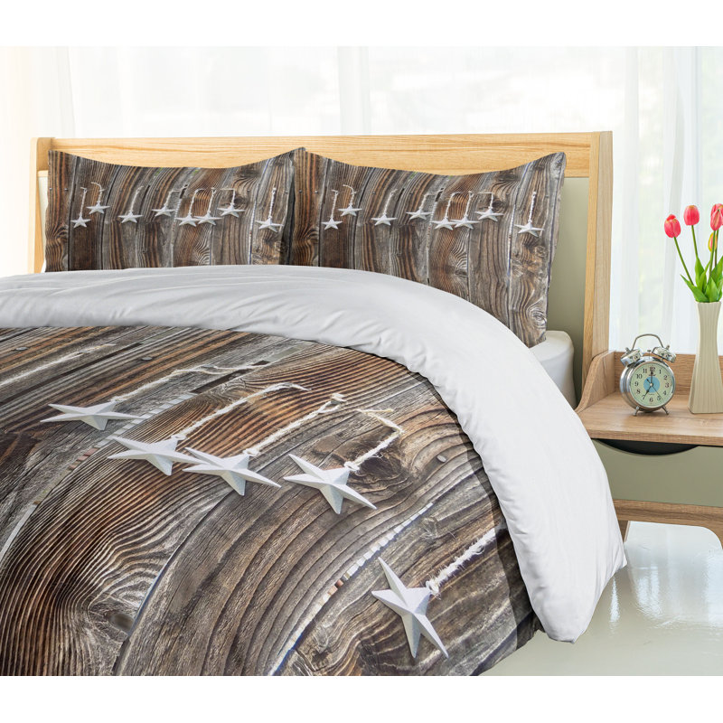 Twin Brown and White Microfiber Kids' Duvet Cover Set