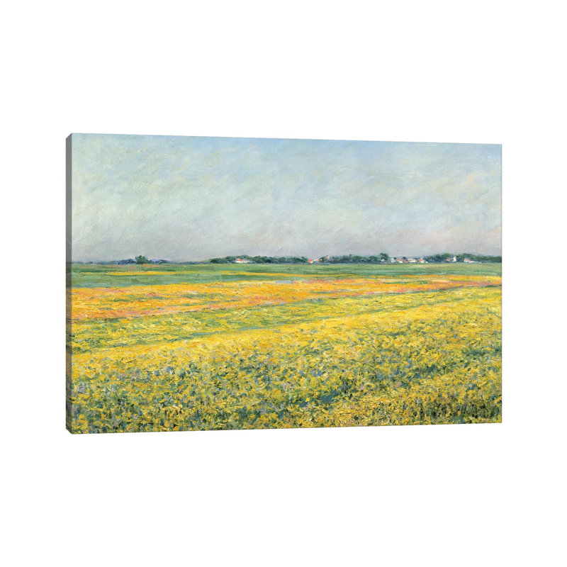 The Plain Of Gennevilliers, Yellow Fields, 1884 by Gustave Caillebotte - Wrapped Canvas Print, 20.32 cm H x 30.48 cm W