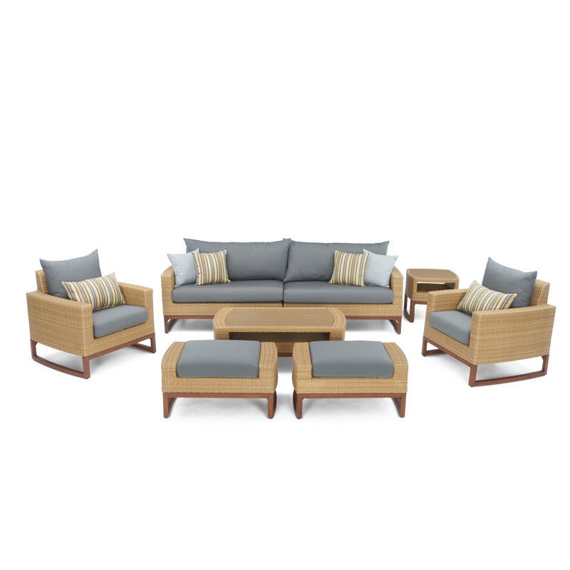 Milana Outdoor 8 - Piece Conversation Set, Charcoal Grey Sunbrella®