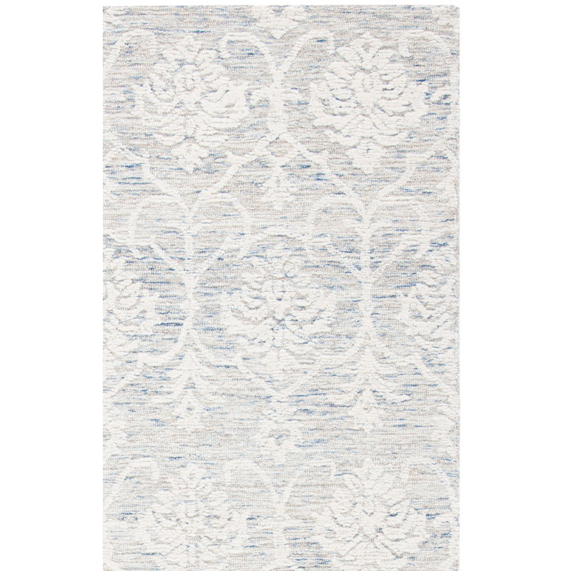 Alfie-James Metro Hand Tufted Indian Wool And Cotton With Latex Damask Rug, Runner 2'3" x 8'