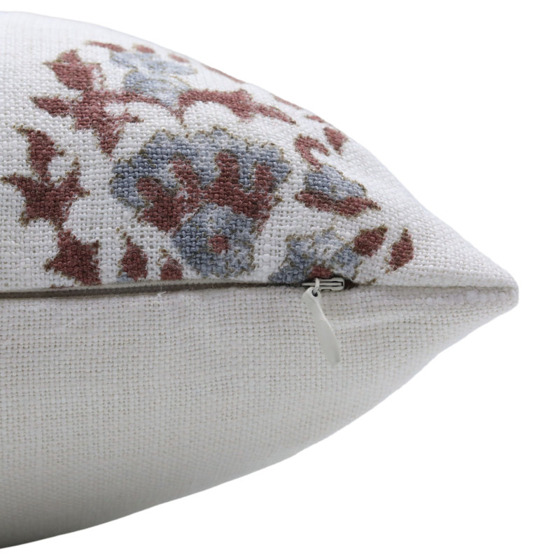 Housse de coussin en tissu imprimé floral Fabhibine, H 14 po x l 20 po, Anar floral 1, Rectangulaire