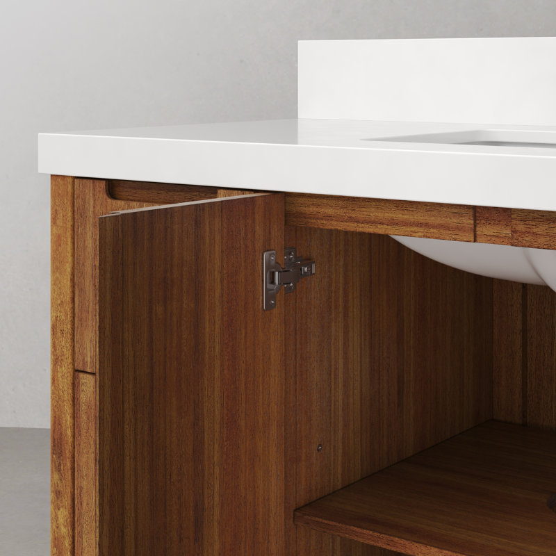 Sequoia 48 In. Single Sink Whitebrook Quartz Countertop Bath Vanity in Mango Wood With ORB Faucet, Mango Wood