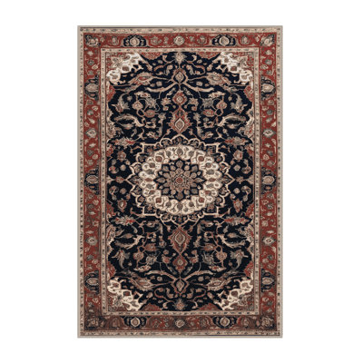 Machine Washable Persian Brown Area Rug