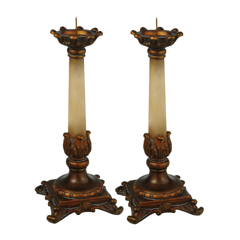Arcadia Bronze and Ivory Tabletop Candle Lantern