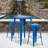 Gyeong 23.75'' Square Metal Indoor-Outdoor Bar Table Set with 2 Square Seat Stools-22109156