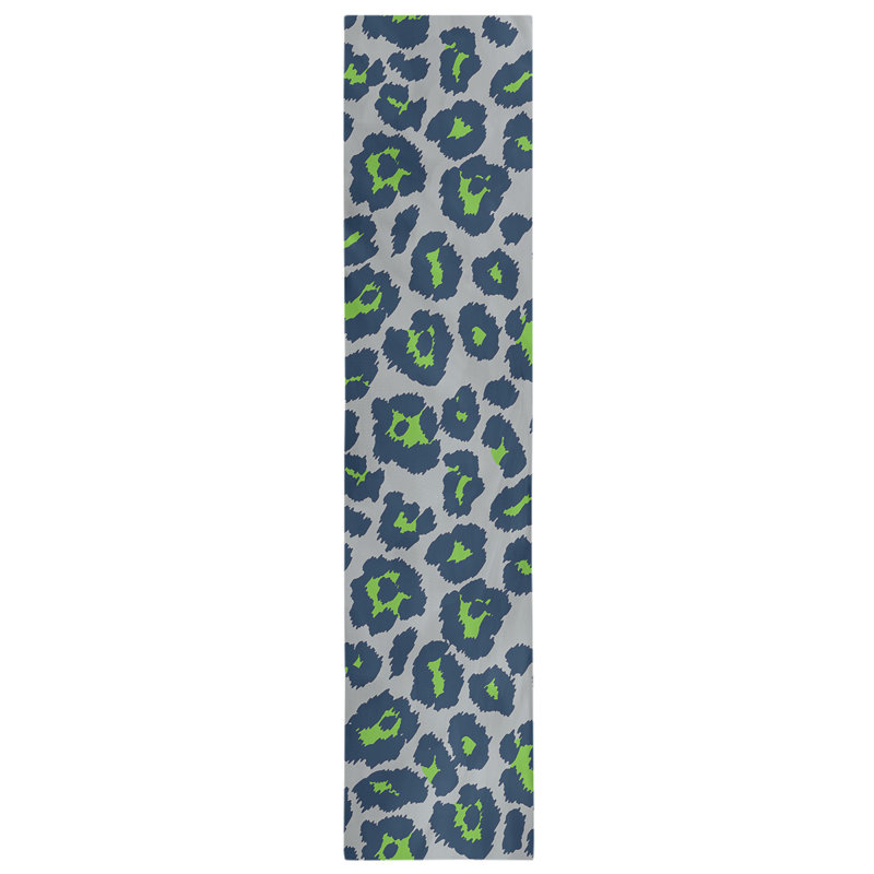 Chemin de table à imprimé animalier, 90 po x 16 po, Gris
