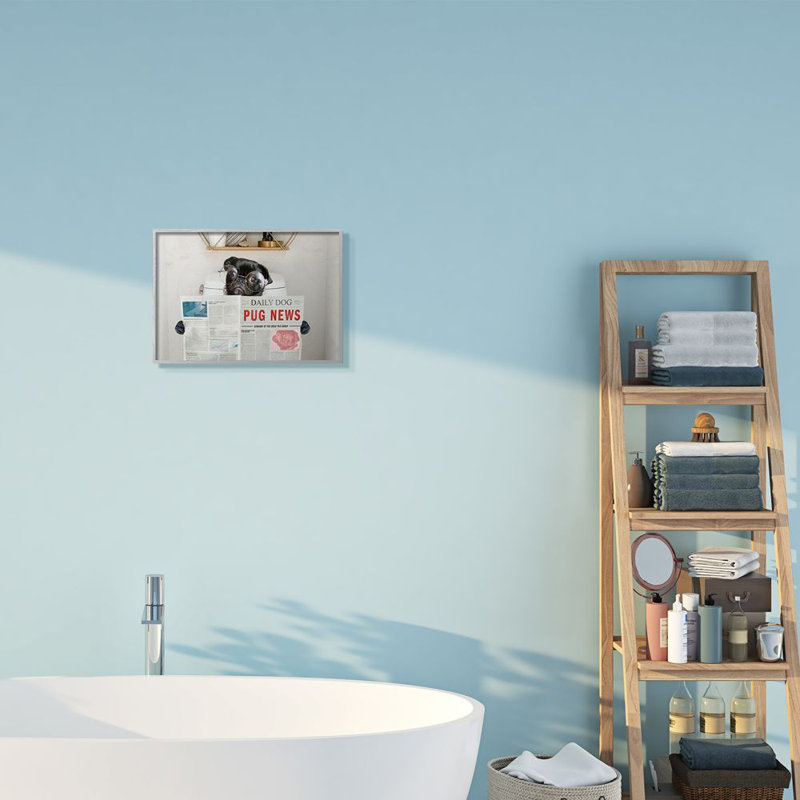 «Bathroom Carlin», Estampe numérique Farmhouse, H 11 po x l 14 po x 1,5 po