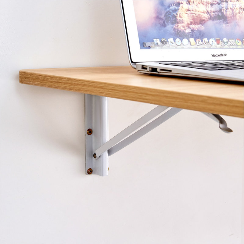 Table pliante murale pliante avec plateau en bois et supports en acier robustes
