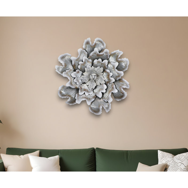Décoration murale fleur galvanisée