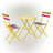 3-Piece Bistro Set with Folding Table and 2 Chairs, Multicolor-1773600465
