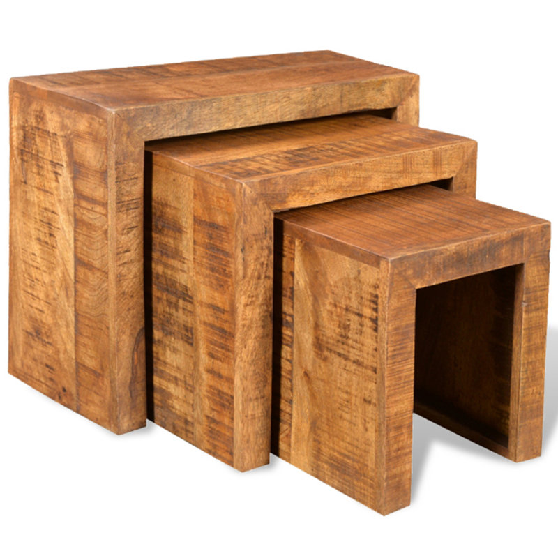 Solid Wood Sled Nesting Tables