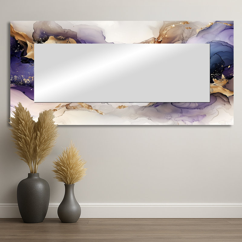 Dissous les limites de Geod et de marbre I - Miroir à peinture murale, impression sur métal, 28 po x 60 po