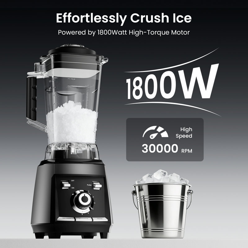 1800W Professional Blender, Smoothie Blender, Drink Mixer, Grinder, Ice Crusher, Frozen Fruit Blending– 68Oz BPA-Free Pitcher