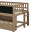 Lit mezzanine simple simple avec tablettes de rangement, tableau noir et lit gigogne-298781158
