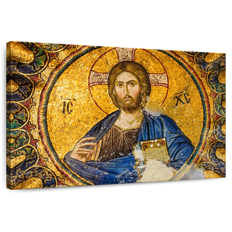 Adella Chora Church, mosaïque de Jésus, H 20 po x l 30 po