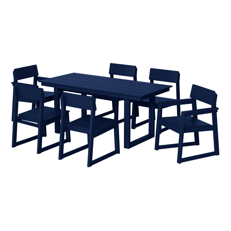 7-Piece Outdoor Dining Set, Navy