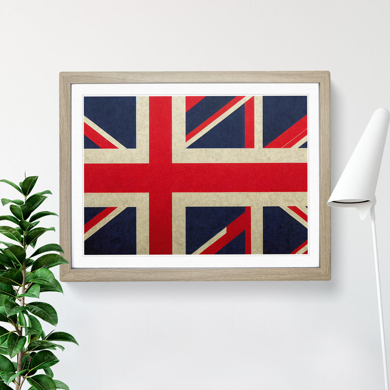 Abstract Union Jack Flag Vol.2 - Framed Print, 46cm H x 64cm W x 2cm D, Oak Framed