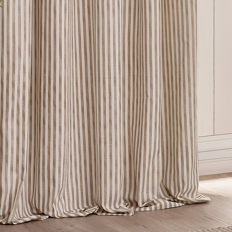 Hebden 100% Cotton Blackout Curtain Panel Pair, 229cm Width x 137cm Drop, Beige