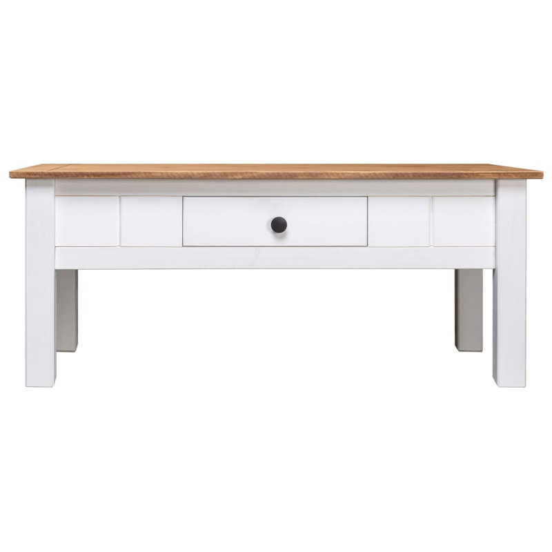Kessinger Solid Wood Four Leg Coffee Table with Storage, White