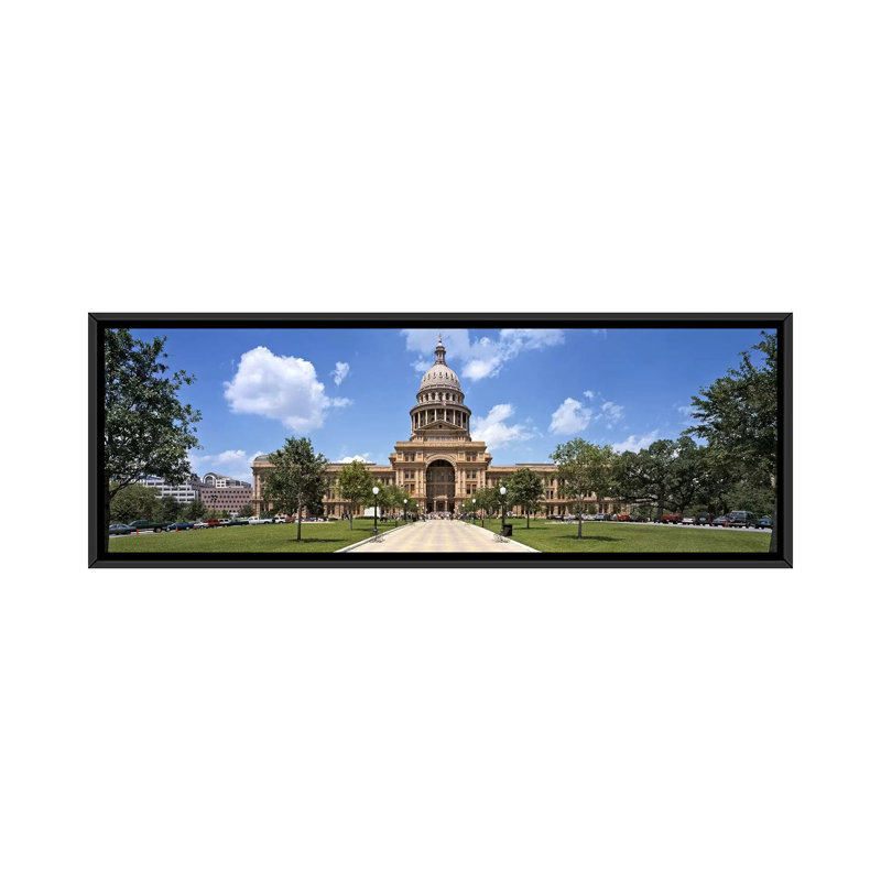 «Panoramic Texas State Capitol, Austin, Texas» par Panoramic Images - Impression sur toile tendue sur châssis, Cadre noir