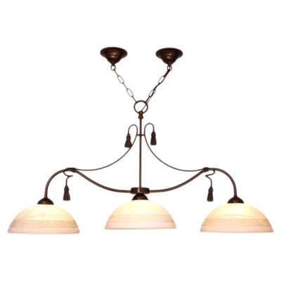 Luminaire suspendu linéaire pour îlot de cuisine 3 lumières avec accents de corde Collum