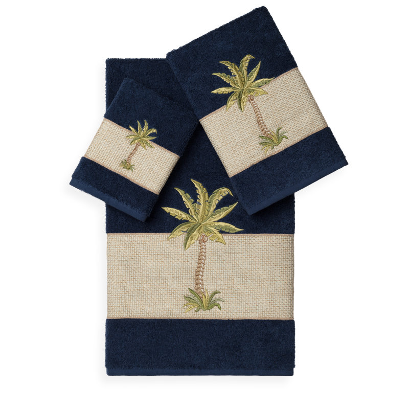 Colton 3 Piece Turkish Cotton Towel Set, Midnight Blue