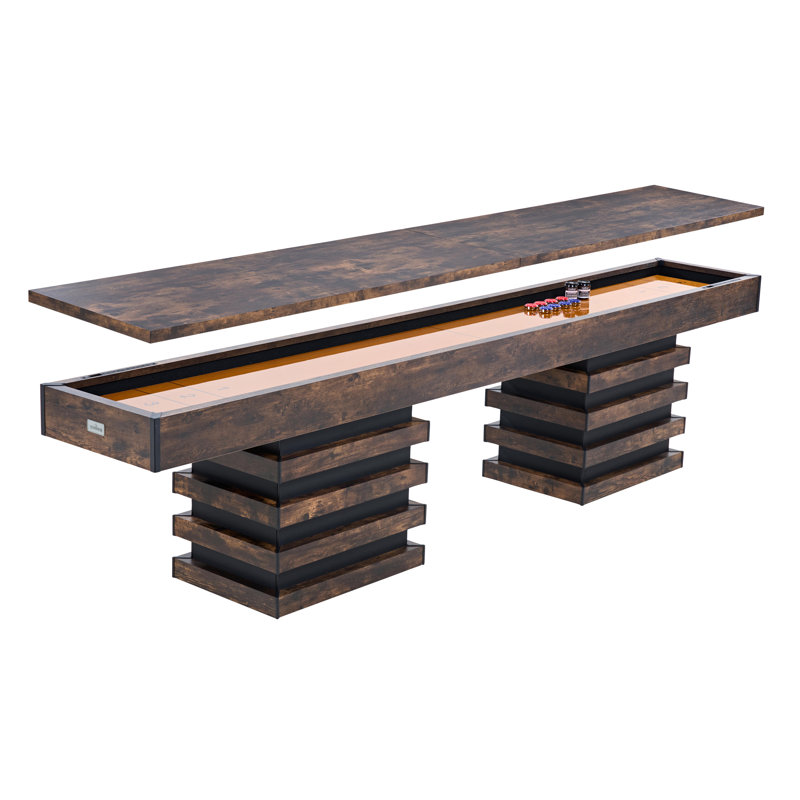 Barrington Billiards Ashford 12 Ft. Jeu de palets, pièce de décoration rustique, base en bois empilé