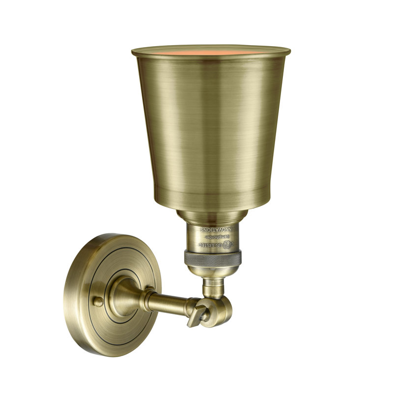 Lavender Hill Dimmable Bath Sconce, Brushed Satin Nickel, 6 Watt Vinage LED Bulb, Satin Gold