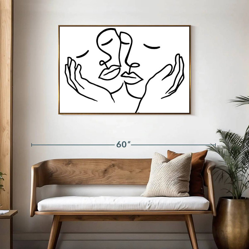 Touching, Floating Frame Gold, 43" X 29"
