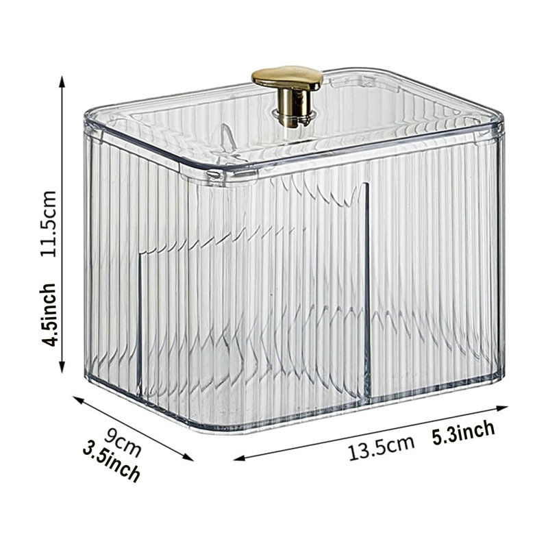 Distributeur de billes / coton-tige à 3 sections, organisateur de pot d'apothicaire à 3 grilles
