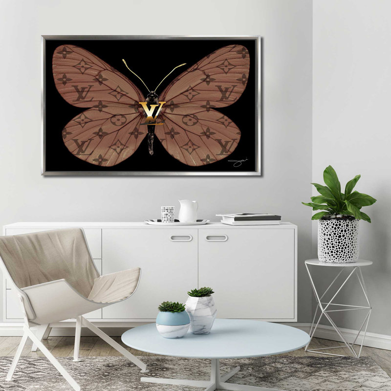 "Louis Vuitton Butterfly (Horizontal)" par Jodi - impression, Toile tendue, H 24 po x l 40 po, Sans cadre