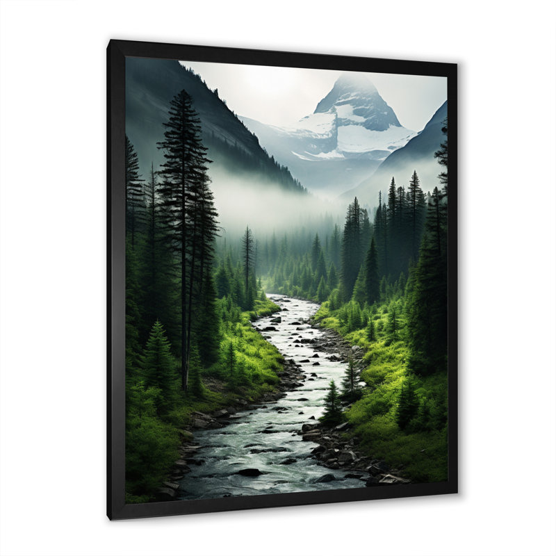 Beedie Canada Misty Morning sur toile, H 32 po x l 24 po x P 1 po, Cadre photo noir