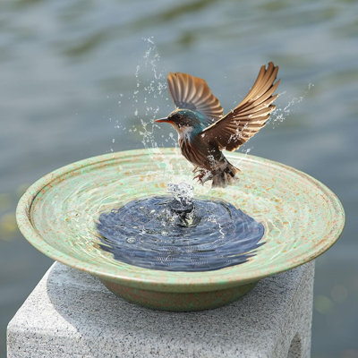Solar Fountain Bird Bath, Metal Bird Bath Bubbler,Bird Bath Bowl