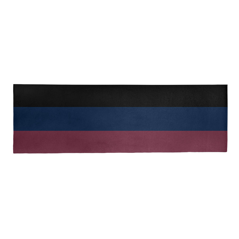 Tapis de vin rayé/bleu marine/noir, Tapis de couloir 2 pi 6 po x 8 pi