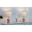 Lampes de table en pot 23 po en céramique avec abat-jour en tissu blanc et ampoules DEL 23 po-899617262