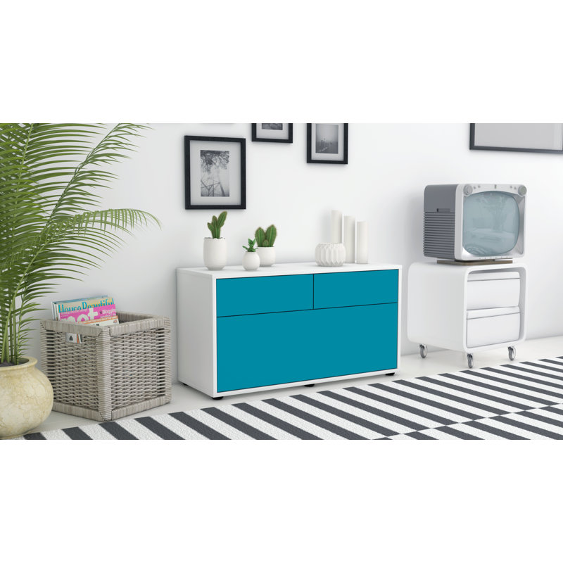Holtslander 92cm Sideboard, Turquoise / Matte White