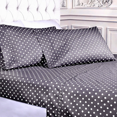 Aqua Bliss Polka Dot Sheet Set - Soft & Wrinkle Resistant Bedding with Deep Fitting Pockets for Beds - Luxurious Comfort & Style-Twin