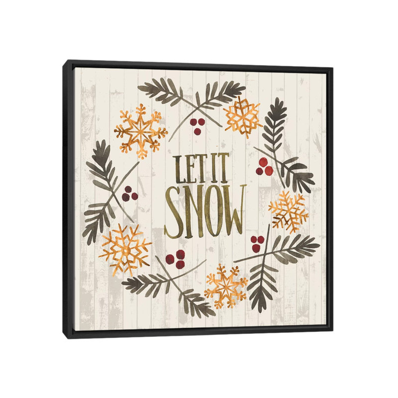 «Rustic Christmas VI», impression sur toile, H 18 po x l 18 po x P 1,5 po, Pas de tapis, Toile avec cadre noir