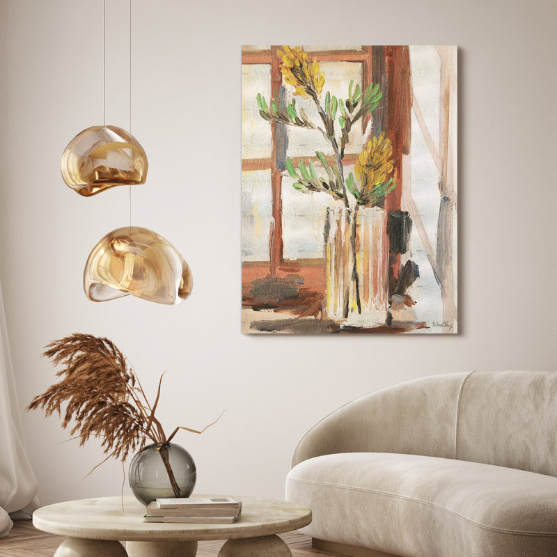 «Timeless Serenity I & II», ensemble de vases muraux sur toile chagrine métallique dorée