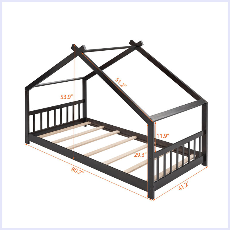Lit en bois Modern House, Simple, Espresso