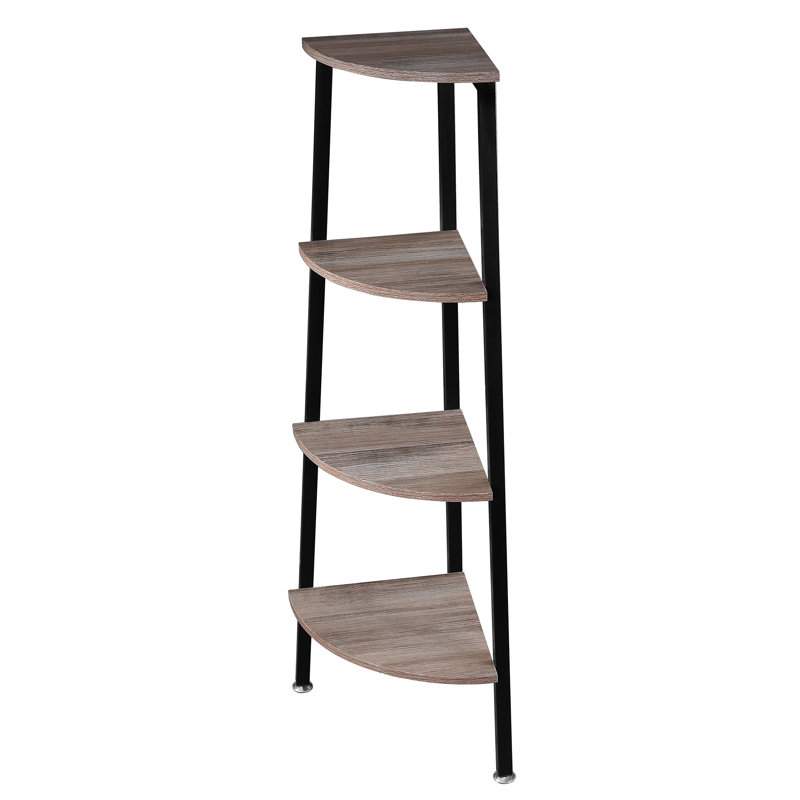 Anie 49.2" H x 13.4" W Corner Bookcase 4 - Tier Open Storage Shelf
