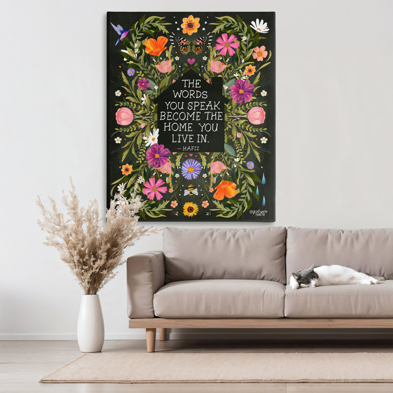 Mot, citation de mots, toile par Glad, Here Co., H 48 po x l 36 po