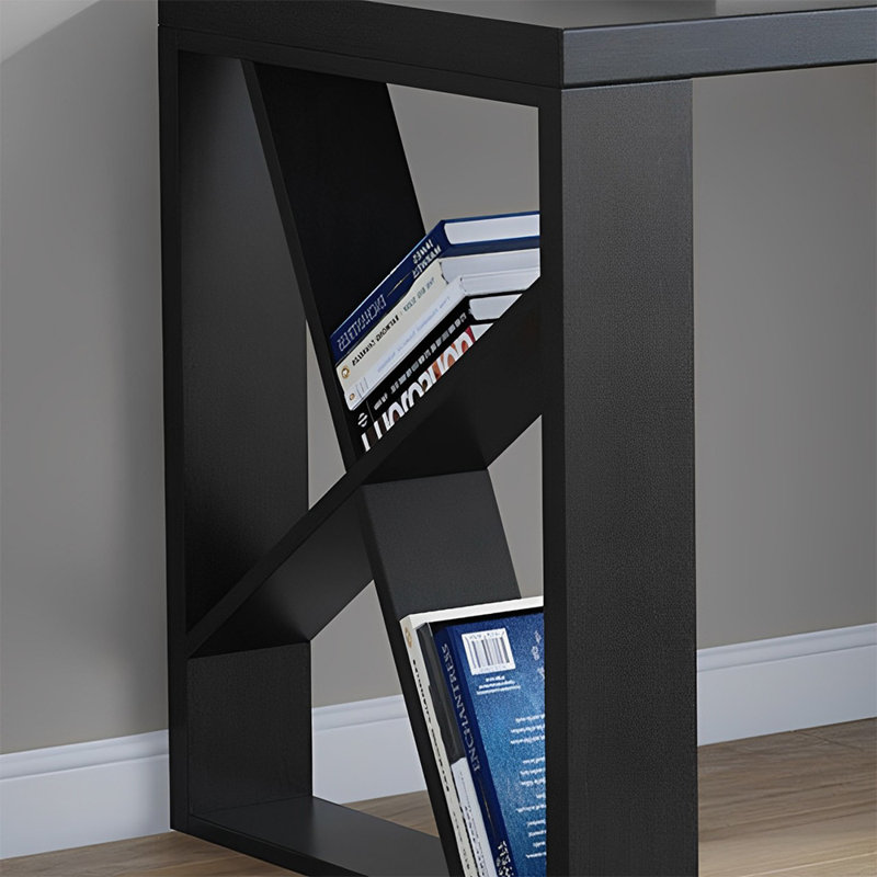 Bureau d'ordinateur moderne rotatif, Blanc, Blanc, H 29,52 po x l 62,99 po x P 31,49 po