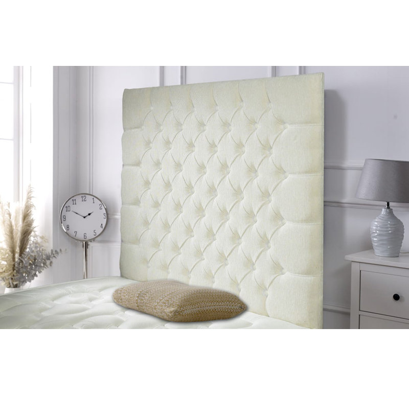 Shaw Upholstered Headboard, Cream, Double (4'6)