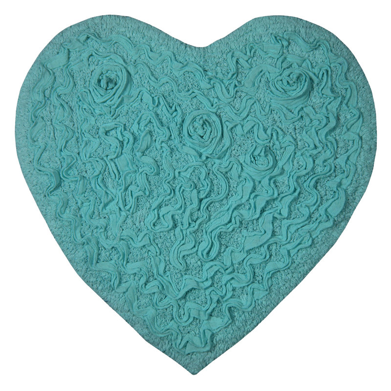 Tapis de salle de bain, L 25 po x L 25 po, Turquoise