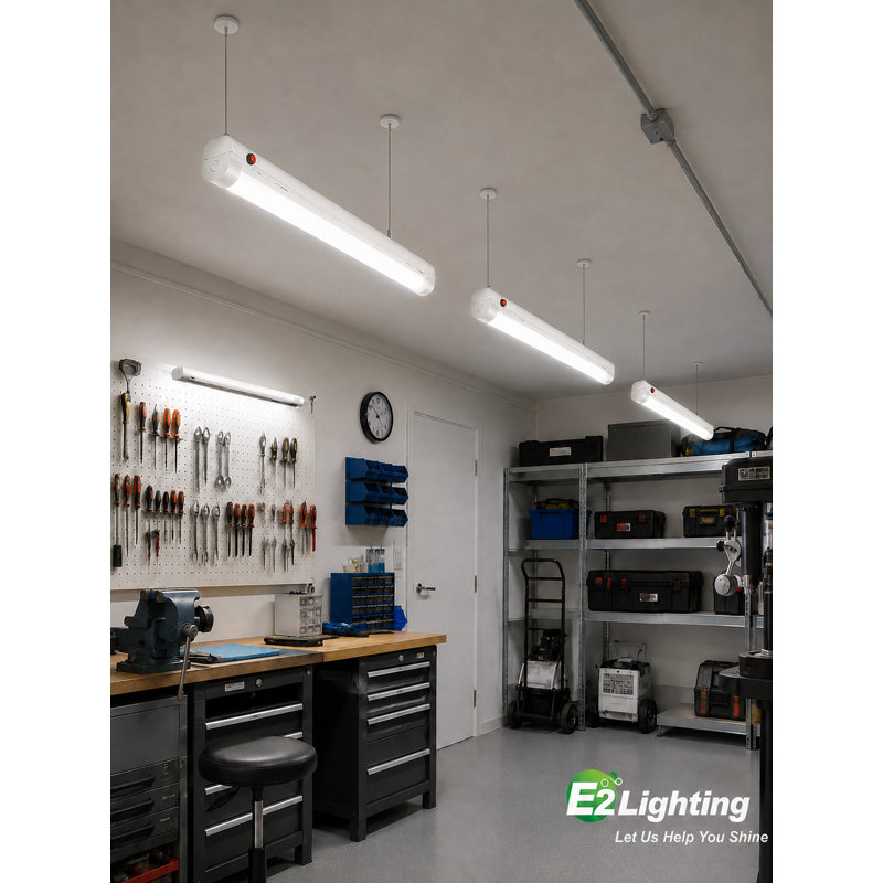 E2 Lighting 2' Slim Integrated LED Linear Strip Light with Emergency Battery Backup, Wattage and Color Temperature Selectable