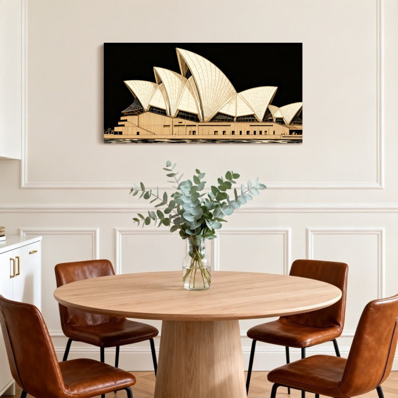 Paysage et nature, Opéra de Sydney, dessin artistique, H 16 po x l 32 po