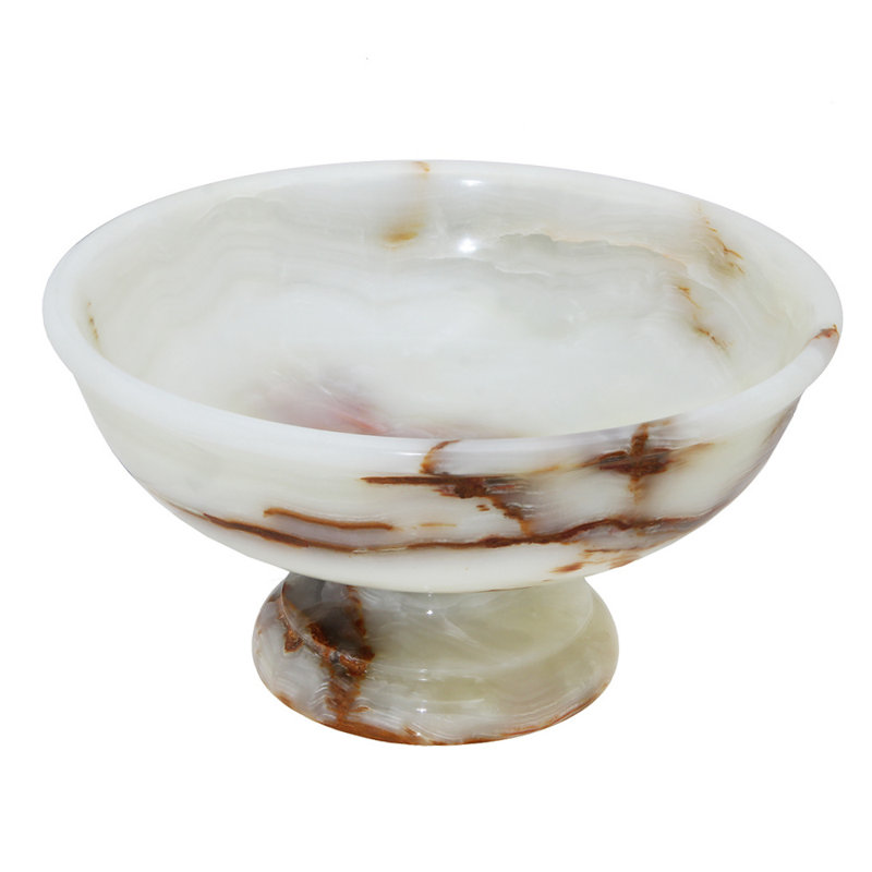 Bol décoratif à piédestal Riehle Onyx, Vert clair