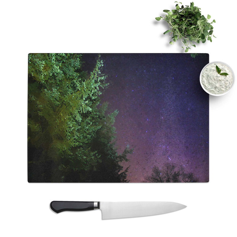 Tempered Glass Starry Sky Chopping Board, 39 cm W x 28.5 cm L